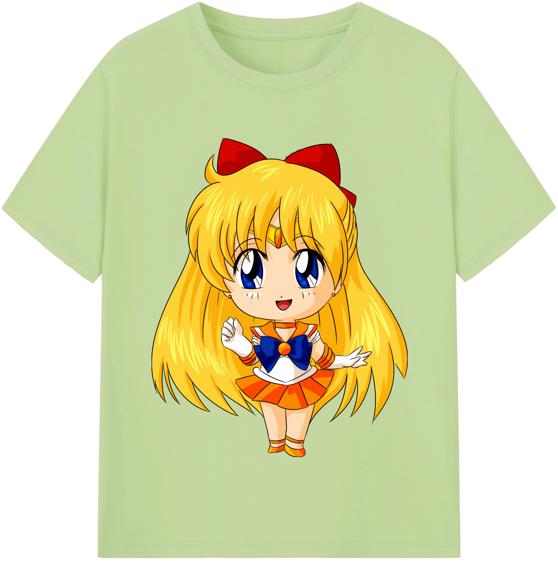 （画像用） 美少女戦士セーラームーン 愛野 美奈子 あいの みなこ Sailor Moon Aino Minako 綿100％半袖Tシャツ（フロントプリント）